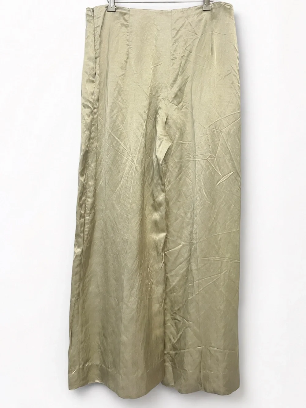 ZW COLLECTION LINEN-BLEND SATIN DARTED TROUSERS
